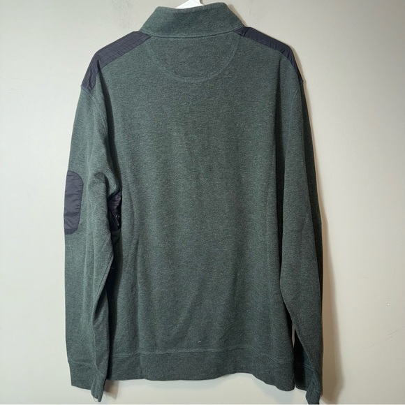 Bugatchi Men’s‎ Quarter Zip Long Sleeve Green/Black Top Size XXL - Picture 6 of 6